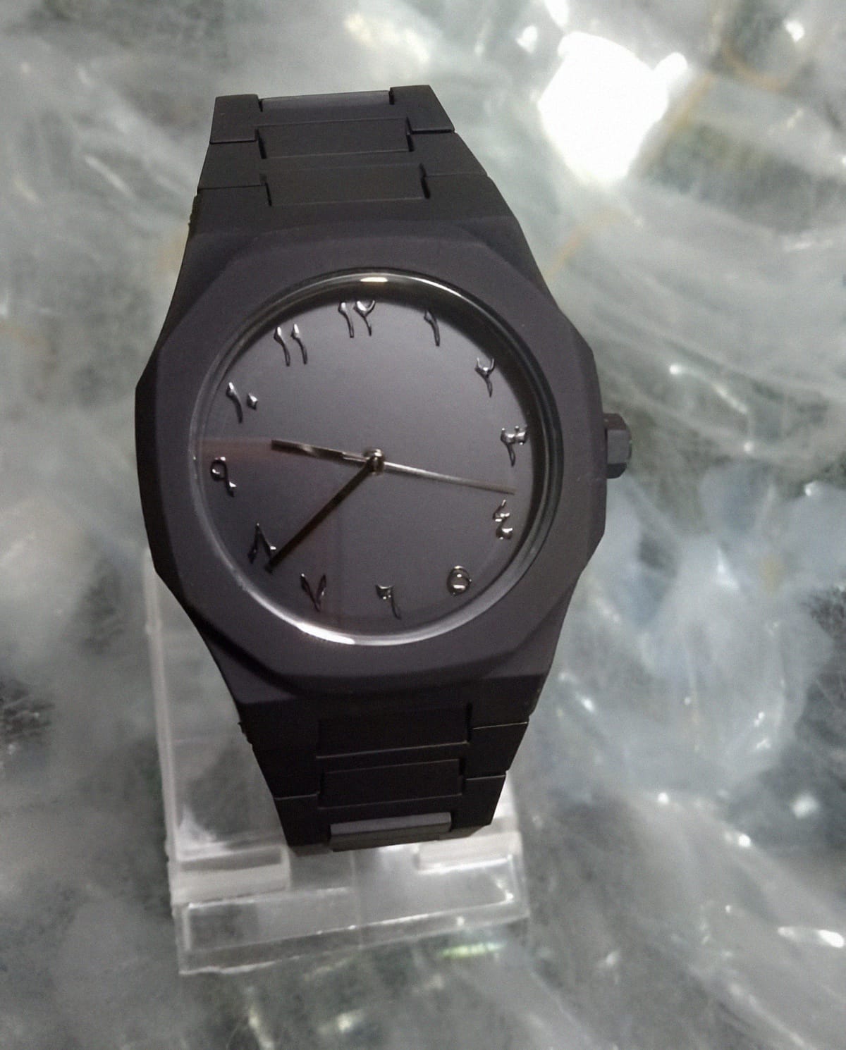 Men & Women’s Black Fiber Watch – Arabic Dial